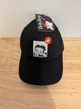 Betty Boop Black Cap with Red Lip Patch